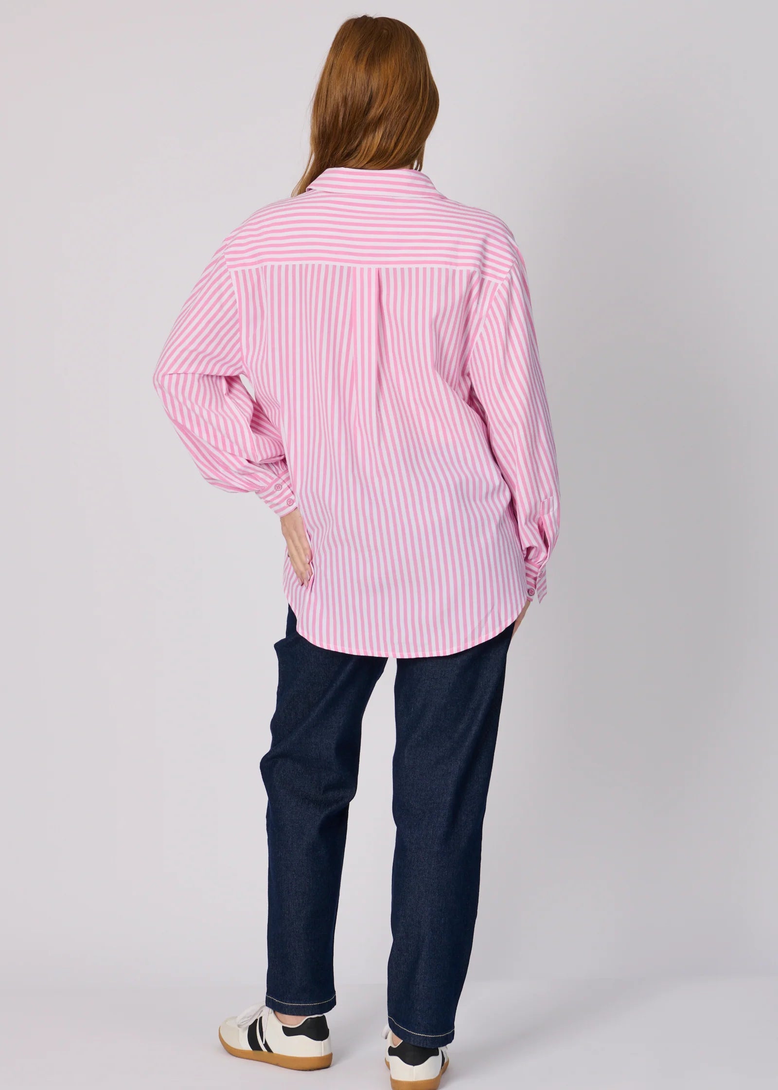OTW Striped Oversize Shirt Pink