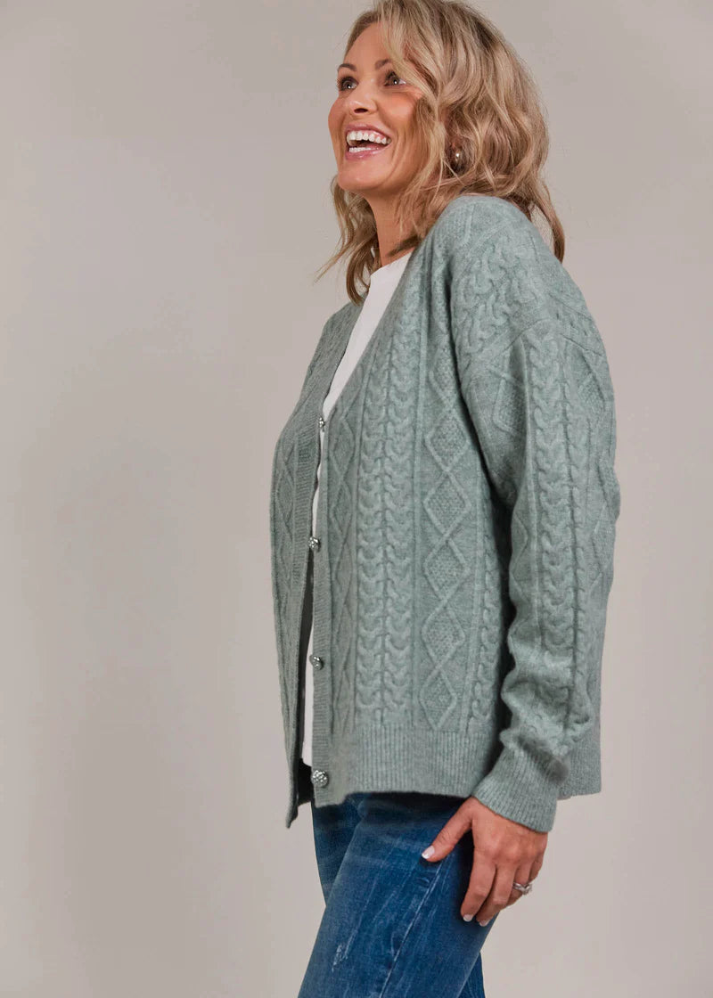 Eb & Ive Merano Crop Cardi Sea Foam