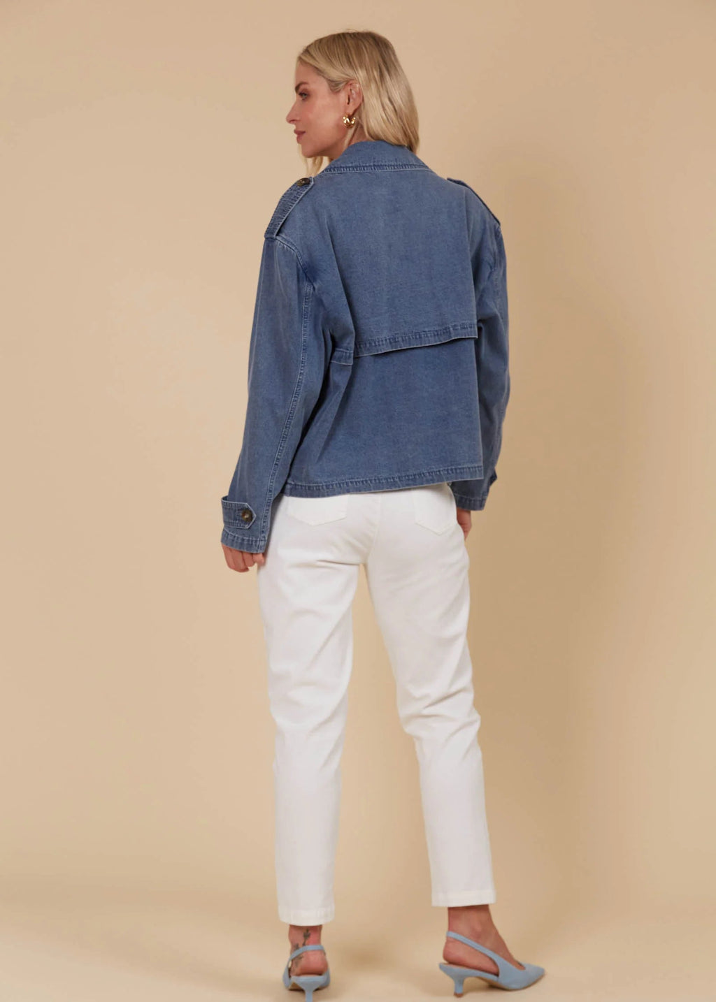 IOM Freya Crop Trench Denim