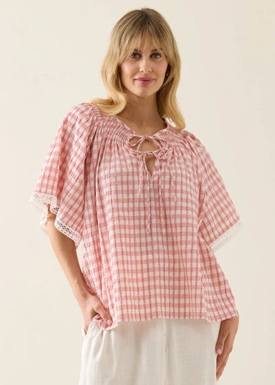 IOM Esther Shirred Top Pink