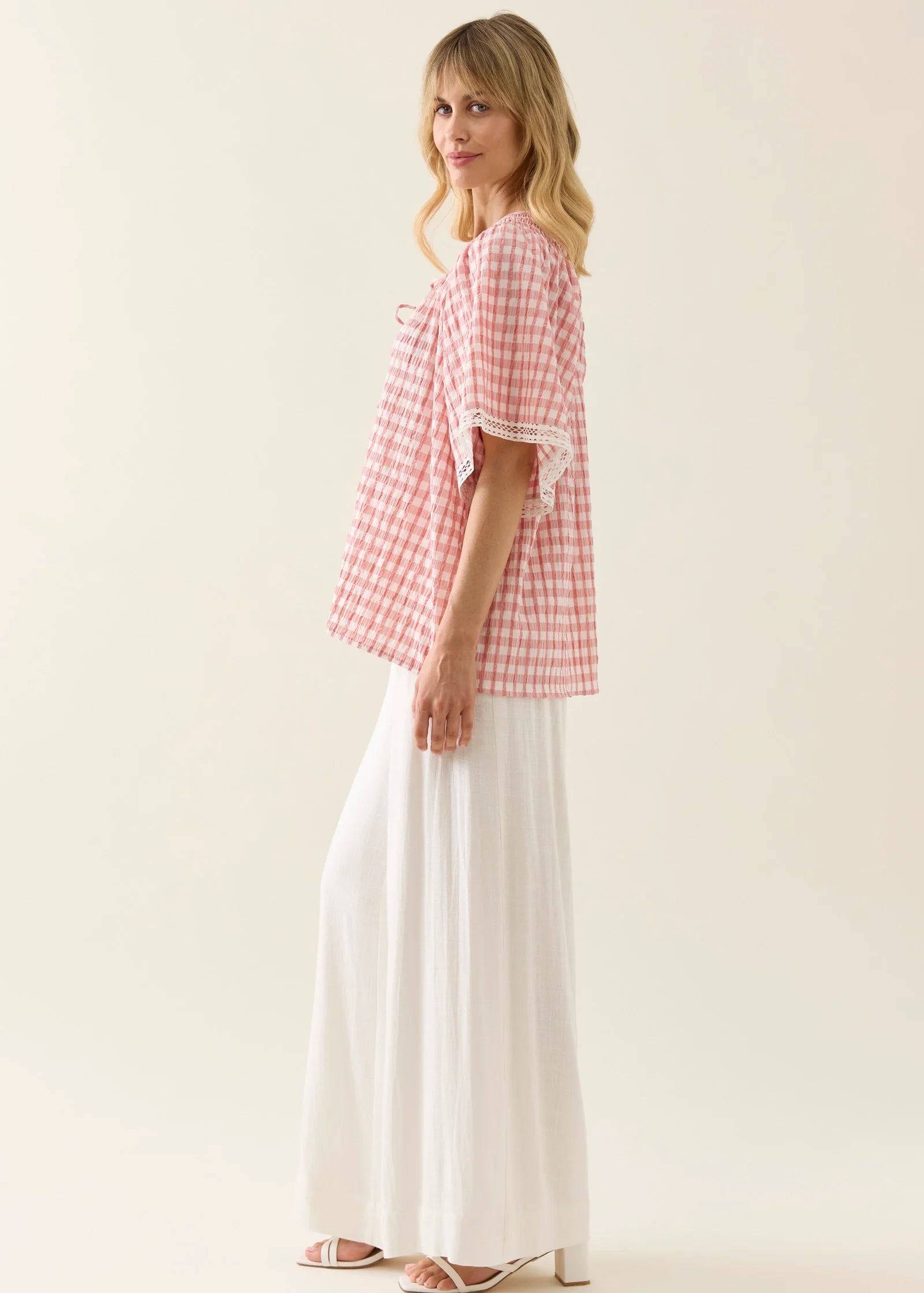 IOM Esther Shirred Top Pink