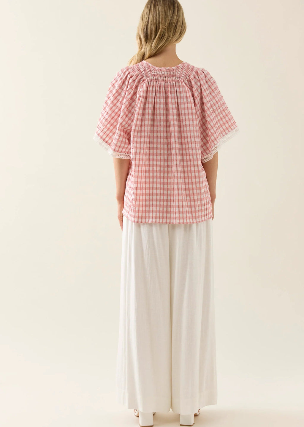 IOM Esther Shirred Top Pink