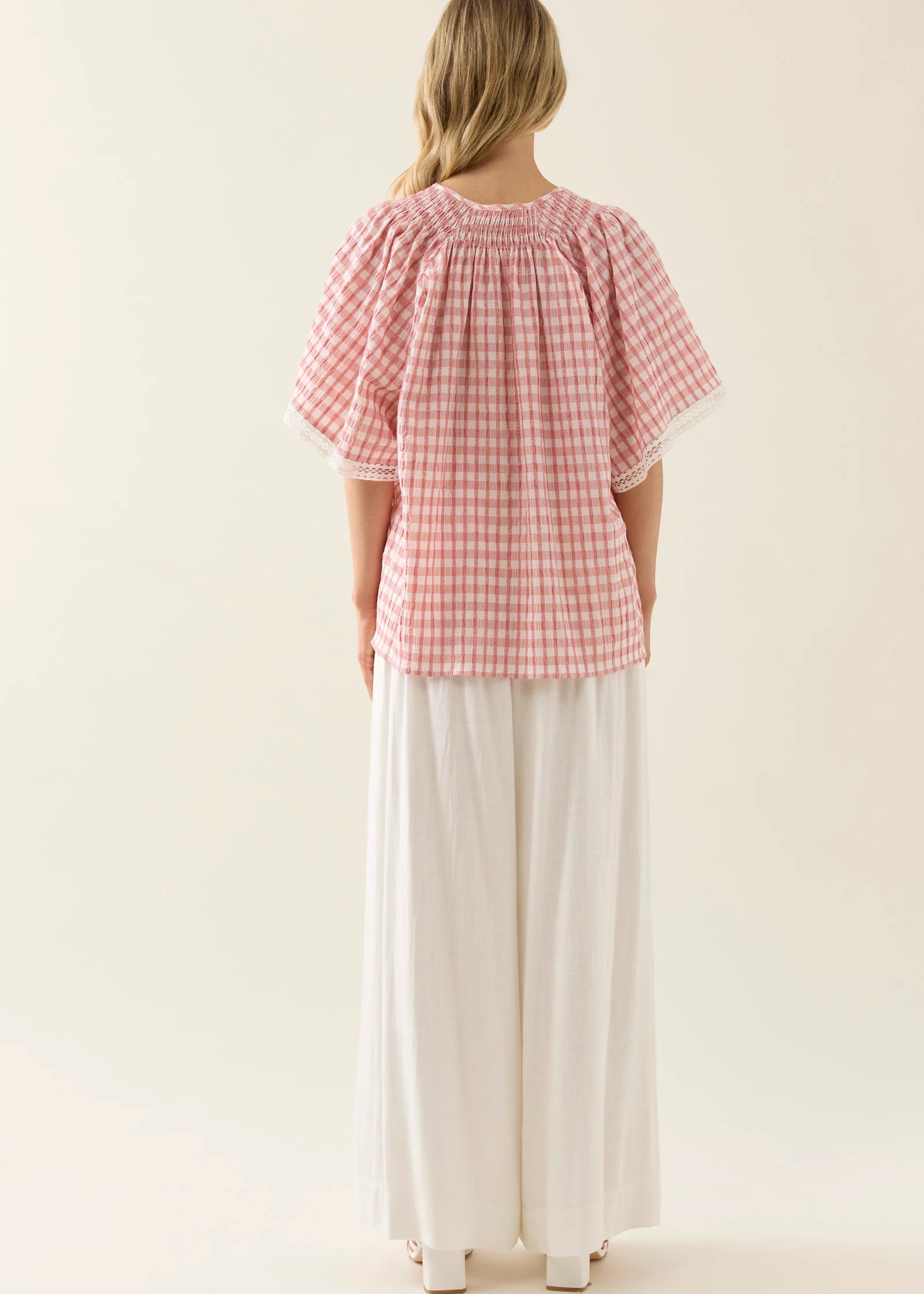 IOM Esther Shirred Top Pink