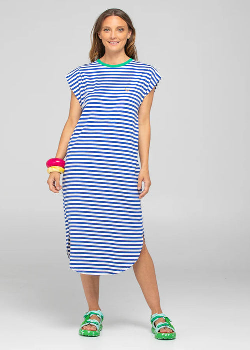 Boom Shankar Bellissimo Dress Blue Stripe