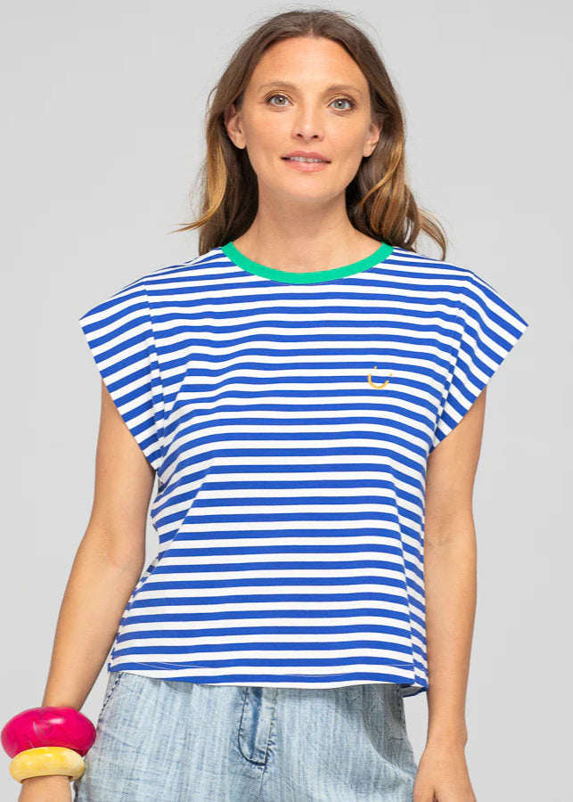 Boom Shankar Bellissimo Top Blue Stripe