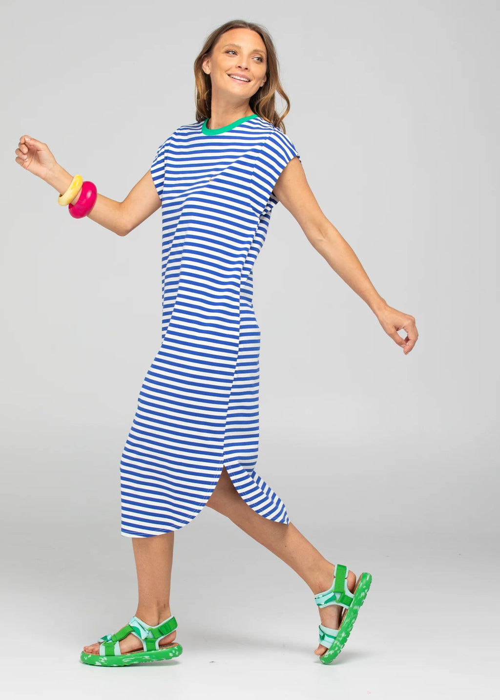 Boom Shankar Bellissimo Dress Blue Stripe