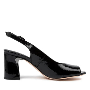 D & J Kianna Black Patent Heel