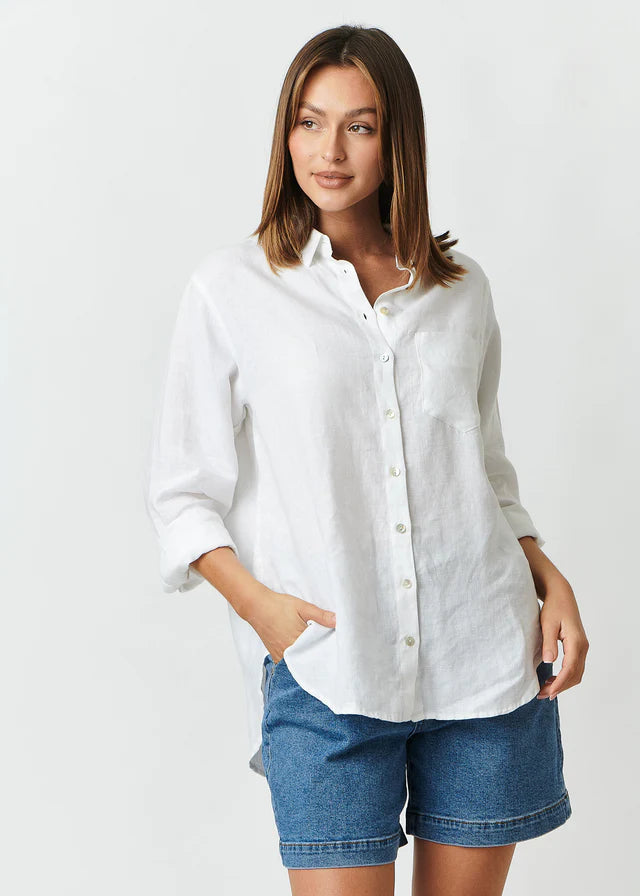 Enveloppe Linen Shirt White