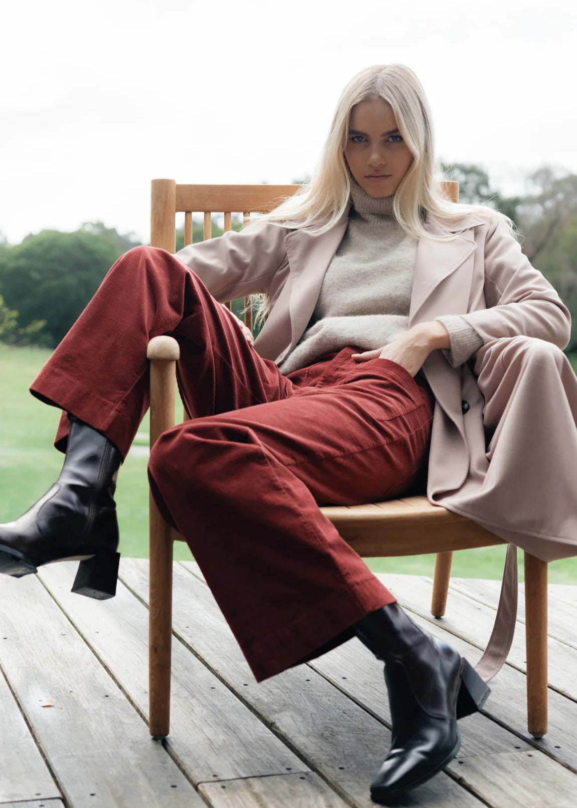 Humidity Suki Cord Pants Rust