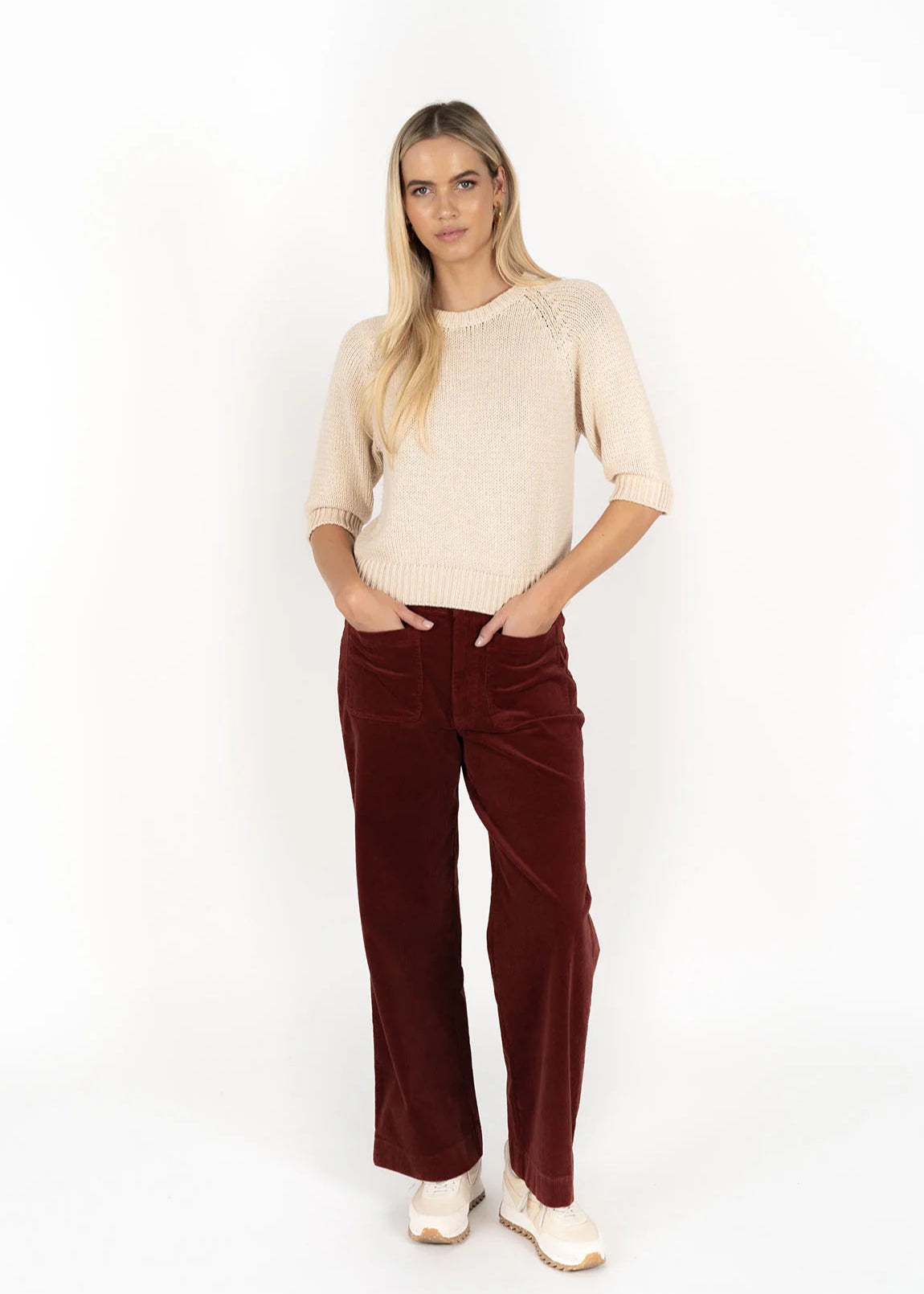 Humidity Suki Cord Pants Rust