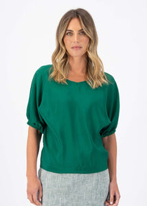 Olga Skyscraper Blouse Dark Green