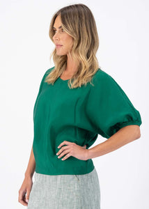 Olga Skyscraper Blouse Dark Green