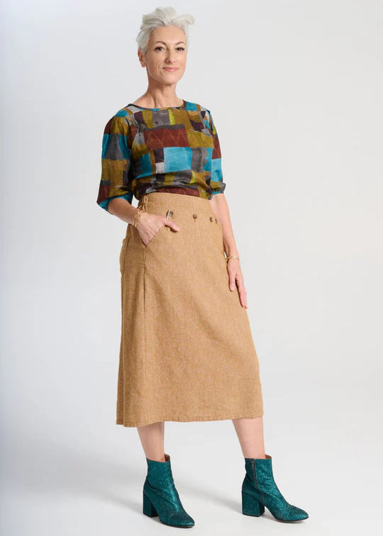 Olga de Polga Hepburn Wool Skirt Mustard