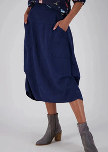 Olga Milwaukee Skirt Navy Linen