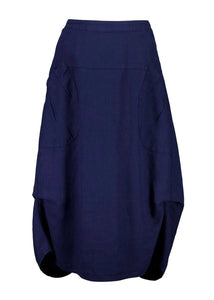 Olga Milwaukee Skirt Navy Linen