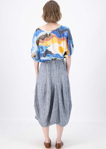 Olga Milwaukee Panorama Skirt Herringbone Linen