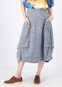 Olga Milwaukee Panorama Skirt Herringbone Linen