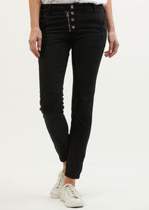 Italian Star Button Jean Black